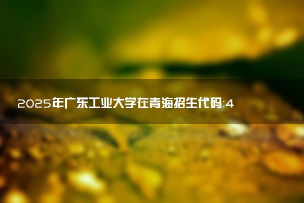 2025年广东工业大学在青海招生代码：4436 专业代码及报考指南
