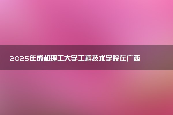 2025年成都理工大学工程技术学院在广西招生代码：13668 专业代码及报考指南