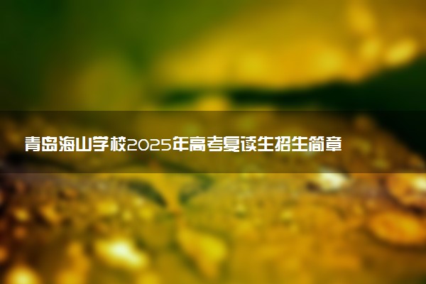 青岛海山学校2025年高考复读生招生简章