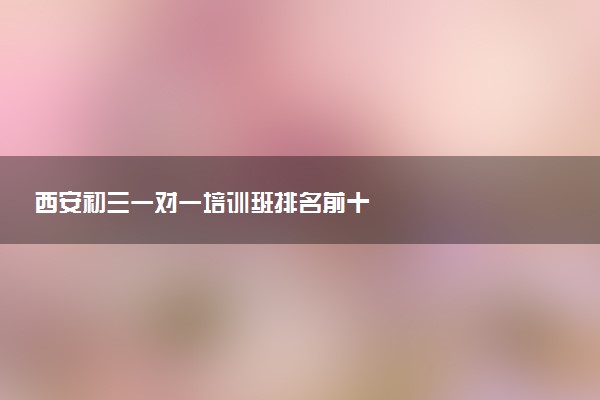 西安初三一对一培训班排名前十