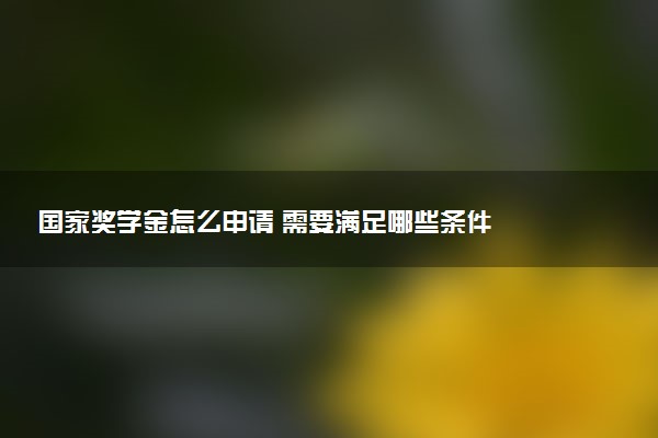国家奖学金怎么申请 需要满足哪些条件