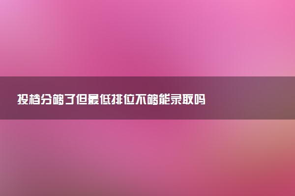 投档分够了但最低排位不够能录取吗