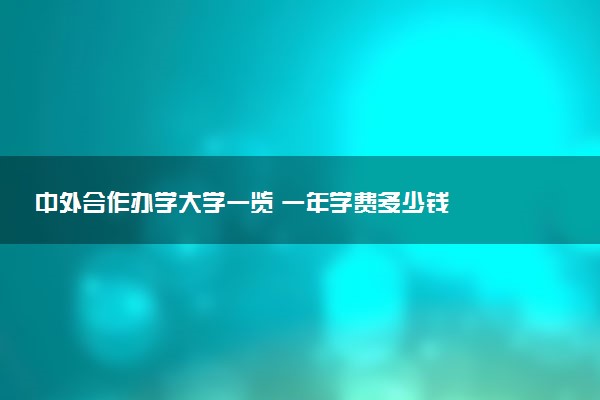 中外合作办学大学一览 一年学费多少钱