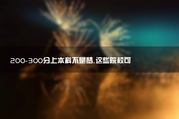 200-300分上本科不是梦，这些院校可选择