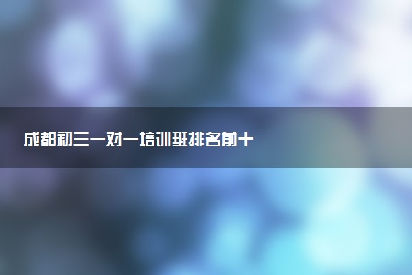 成都初三一对一培训班排名前十