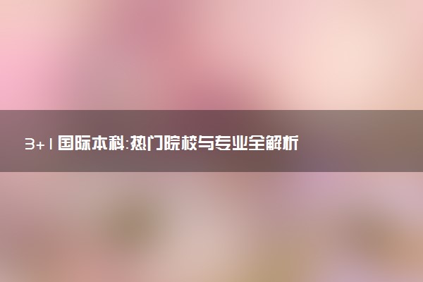 3+1国际本科：热门院校与专业全解析