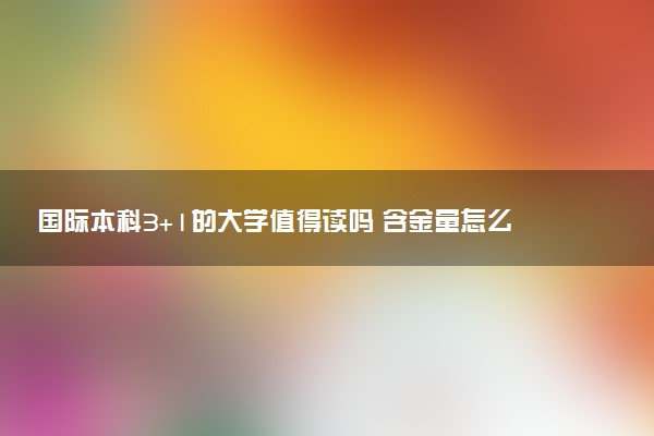 国际本科3+1的大学值得读吗 含金量怎么样