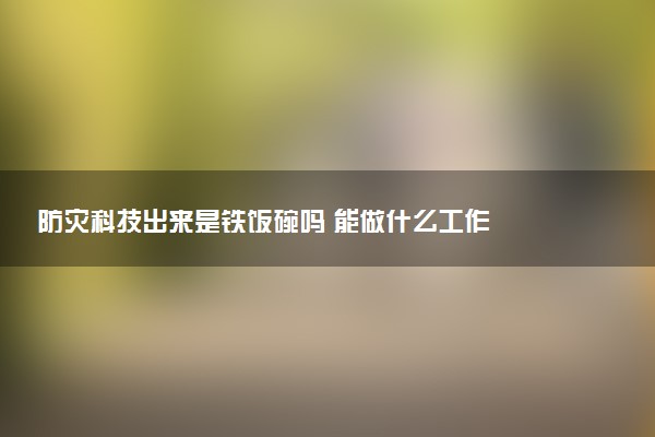 防灾科技出来是铁饭碗吗 能做什么工作