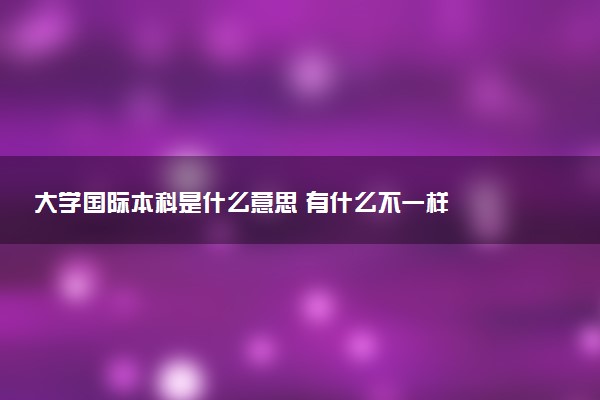 大学国际本科是什么意思 有什么不一样