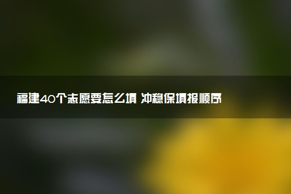 福建40个志愿要怎么填 冲稳保填报顺序