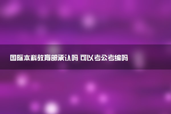 国际本科教育部承认吗 可以考公考编吗