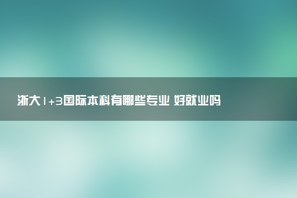 浙大1+3国际本科有哪些专业 好就业吗