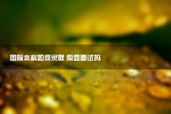 国际本科如何录取 需要面试吗