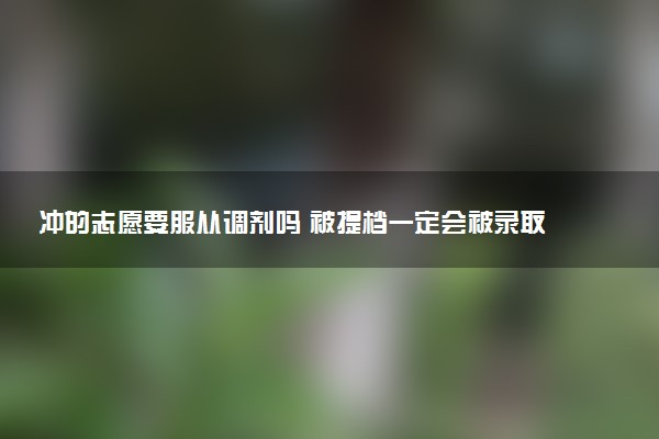冲的志愿要服从调剂吗 被提档一定会被录取吗