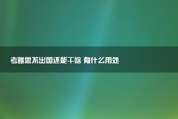 考雅思不出国还能干啥 有什么用处