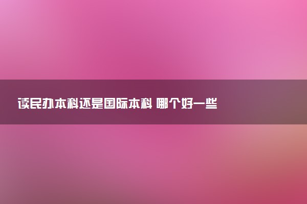 读民办本科还是国际本科 哪个好一些