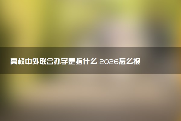 高校中外联合办学是指什么 2026怎么报名考试