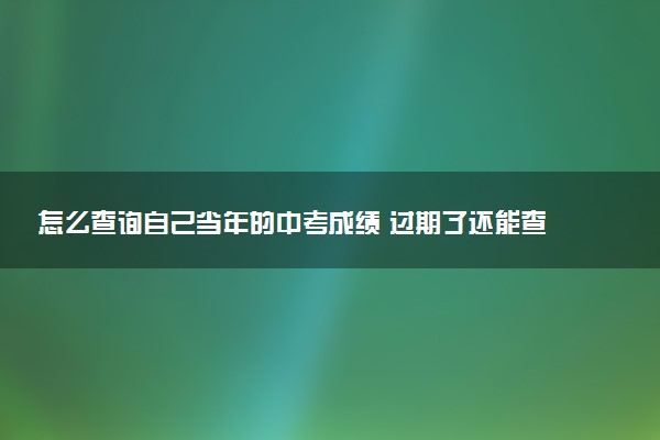 怎么查询自己当年的中考成绩 过期了还能查吗