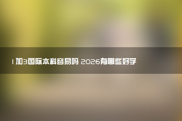 1加3国际本科容易吗 2026有哪些好学校