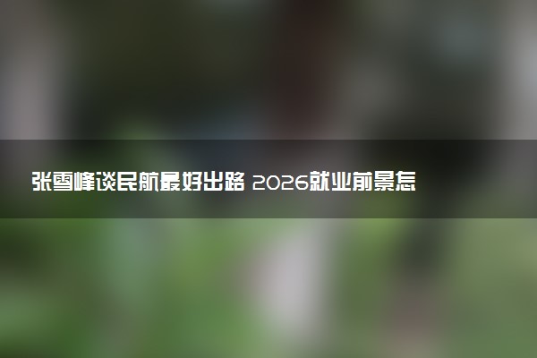 张雪峰谈民航最好出路 2026就业前景怎么样