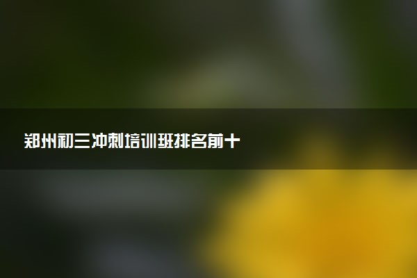 郑州初三冲刺培训班排名前十
