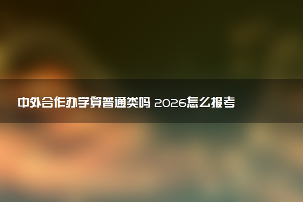 中外合作办学算普通类吗 2026怎么报考