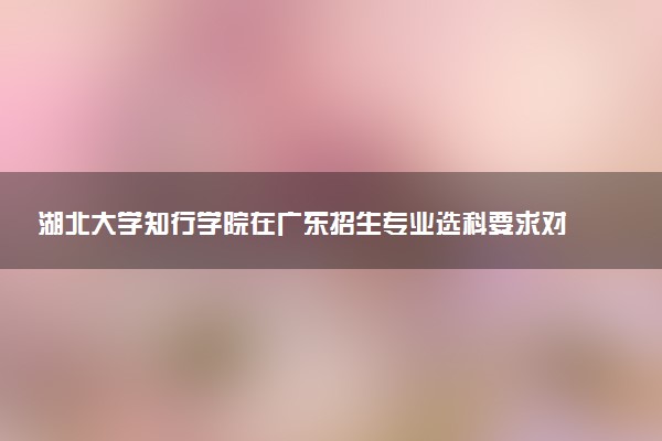湖北大学知行学院在广东招生专业选科要求对照表 新高考各专业需要选考什么科目