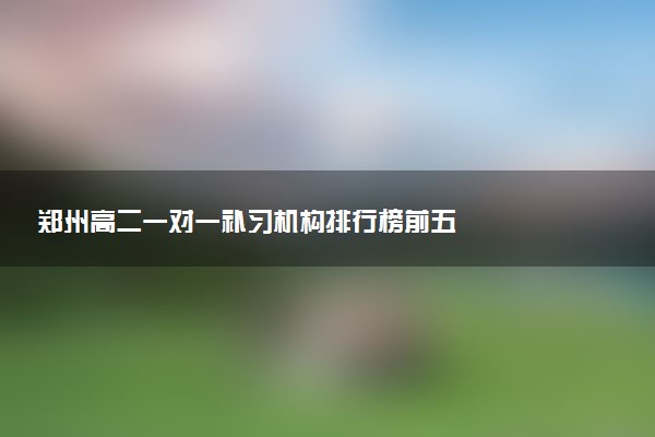 郑州高二一对一补习机构排行榜前五