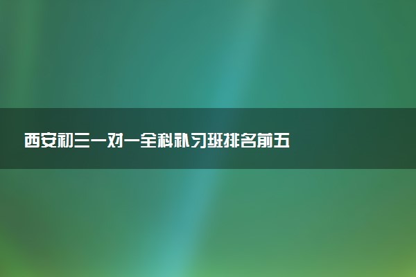 西安初三一对一全科补习班排名前五