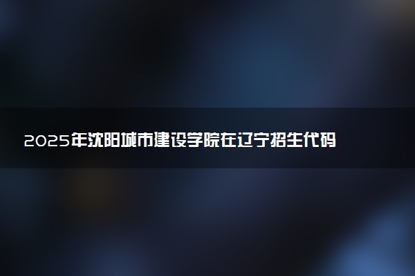 2025年沈阳城市建设学院在辽宁招生代码：3208 专业代码及报考指南
