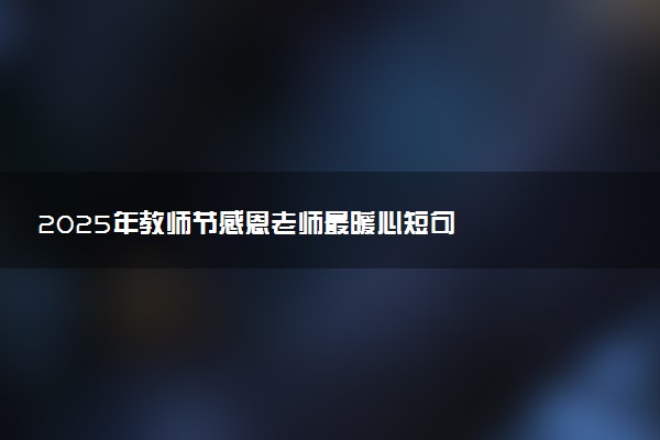 2025年教师节感恩老师最暖心短句