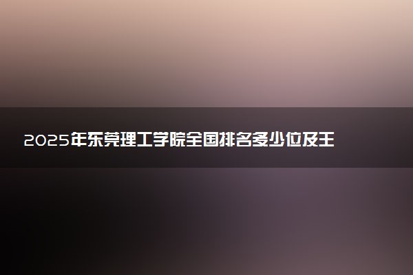 2025年东莞理工学院全国排名多少位及王牌专业有哪些？