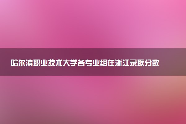 哈尔滨职业技术大学各专业组在浙江录取分数线及位次 2026浙江考生多少分能上哈尔滨职业技术大学