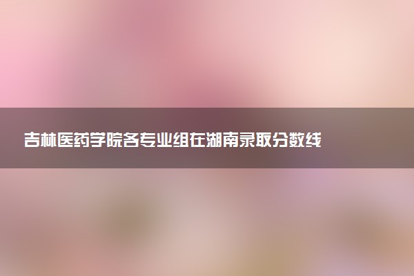 吉林医药学院各专业组在湖南录取分数线  2026湖南考生多少分能上吉林医药学院