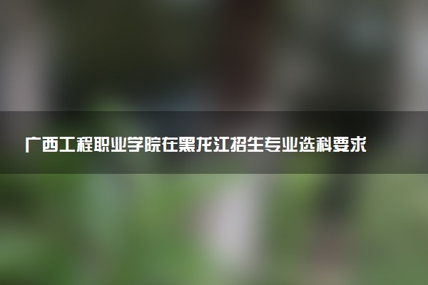 广西工程职业学院在黑龙江招生专业选科要求对照表 新高考各专业需要选考什么科目