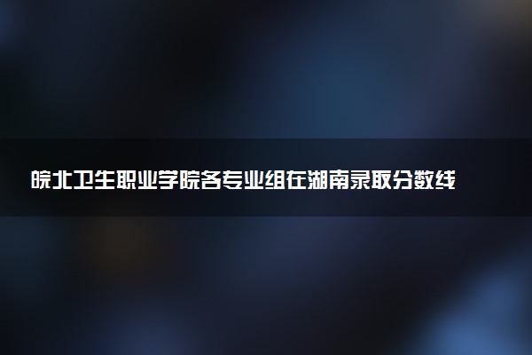 皖北卫生职业学院各专业组在湖南录取分数线  2026湖南考生多少分能上皖北卫生职业学院