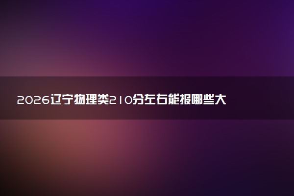 2026辽宁物理类210分左右能报哪些大学 可以上院校及位次（公办、民办）