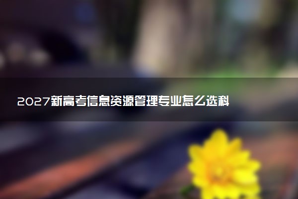 2027新高考信息资源管理专业怎么选科 宁夏选科要求及必选科目有哪些