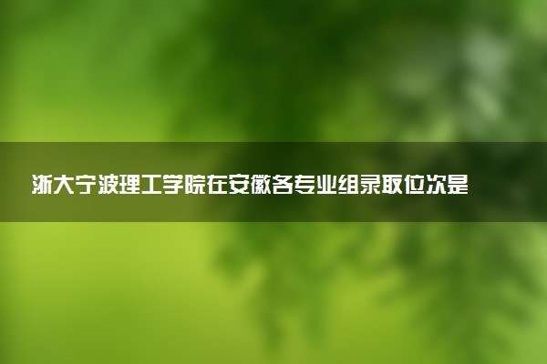 浙大宁波理工学院在安徽各专业组录取位次是多少 最低录取14565位（2026年参考）