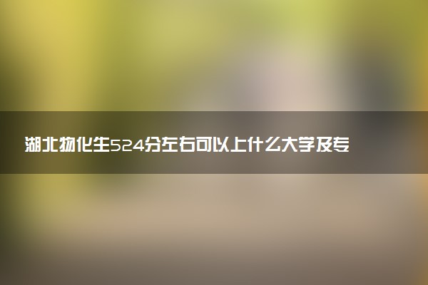 湖北物化生524分左右可以上什么大学及专业 冲稳保院校推荐（2026参考）