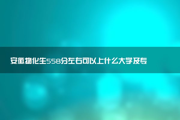 安徽物化生558分左右可以上什么大学及专业 冲稳保院校推荐（2026参考）